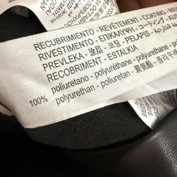 zara faux leather pants 7102 / 228 / 800 gathered waist detail black M - Picture 6 of 9